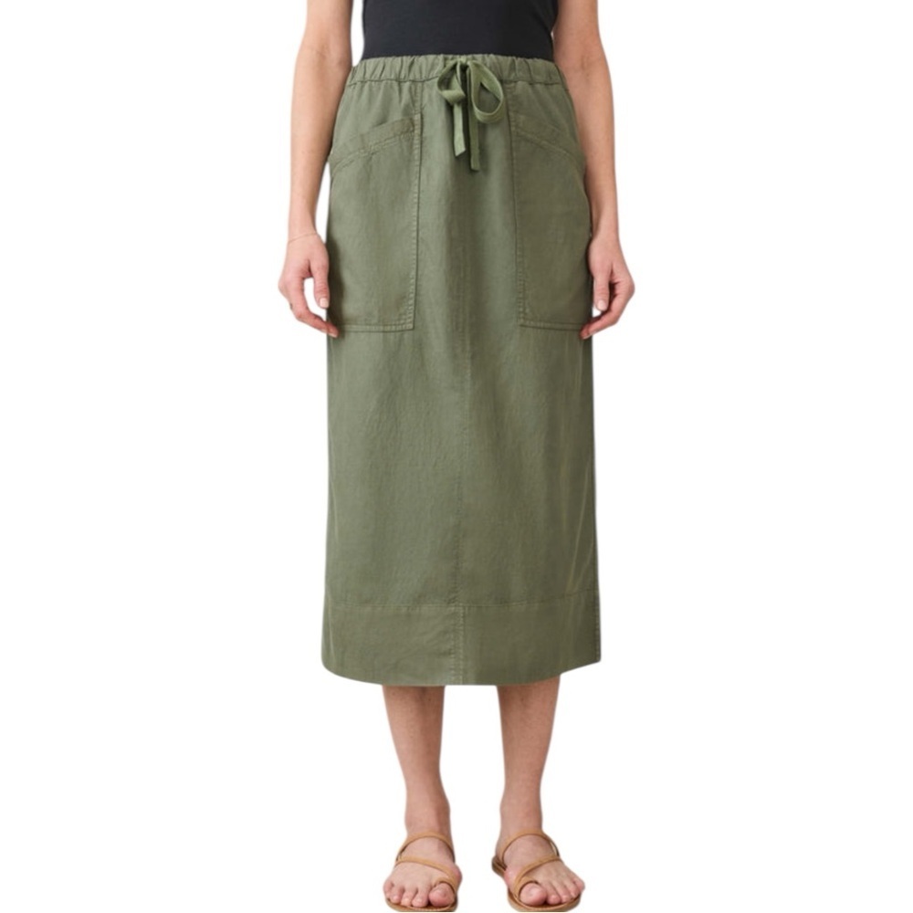 Faherty Topanga Drape Utility Midi Skirt Size XXS